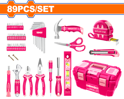 Розовый набор ручных инструментов 89 шт.