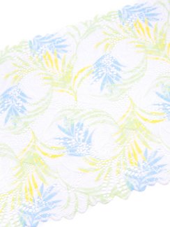 03-255 ОПТ Кружево эластичное 22 см, айвори/желтый/голубой