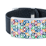 Браслет Fiore Luna на черном кожаном ремешке CB13209-6