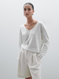 Massimo Dutti Плиссированные шорты, белый