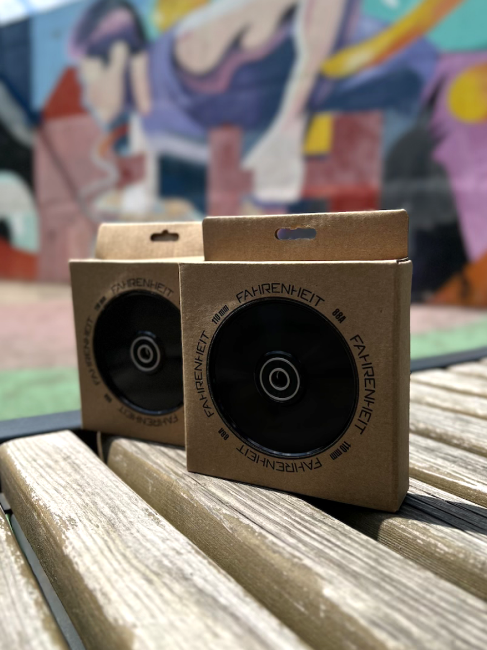 Набор колес (2 шт) Fahrenheit 110*24 mm Hollow core, черный/прозрачный