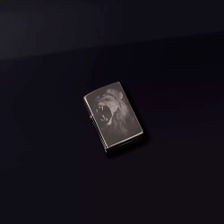 Зажигалка Zippo 49433 Lion Design, Black Ice