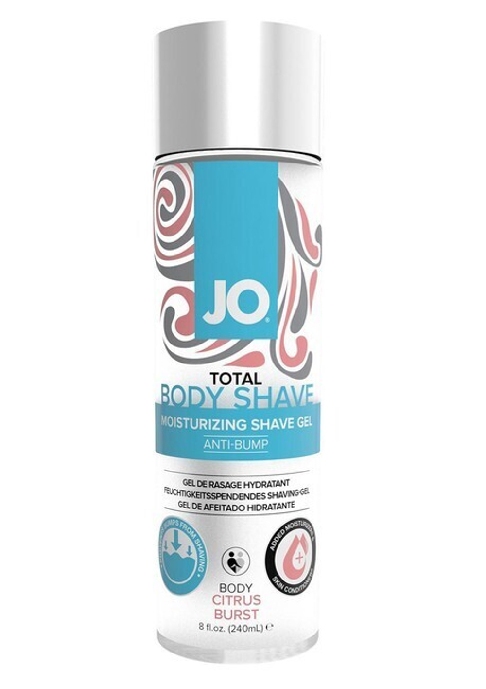 Концентрированный гель для бритья и интим-гигиены Jo Total Body Anti-Bump Shaving Gel цитрусовый 240 мл (Цвет: прозрачный)