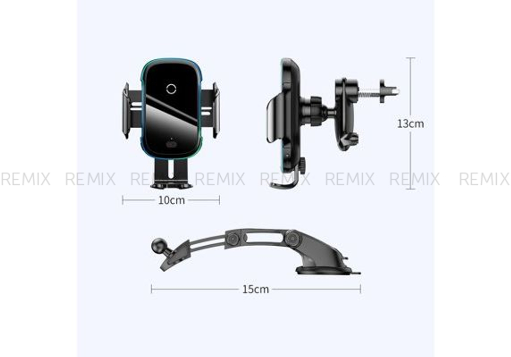 Автомобильный держатель с беспроводной быстрой зарядкой Baseus Light Electric 15W WXHW03-01 Черный