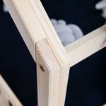 Кровать-домик Чайн 90х200 из сосны с основанием и бортиками, регулируемая по высоте, в натуральной отделке