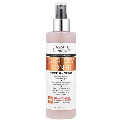 Advanced Clinicals, C-Glow Toner, тоник с витамином C и пептидами, 237 мл (8 жидк. унций)