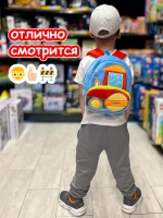 Рюкзак детский в садик плюшевый дошкольный паровоз