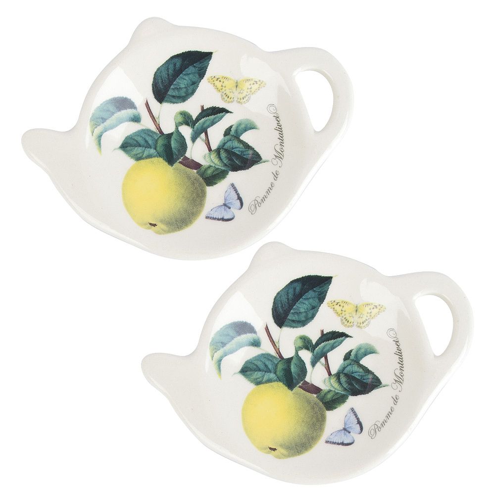 Подставка для чайного пакетика, набор 2пр." " 12*9*1,5 см. (керамика) (подарочная уп.)