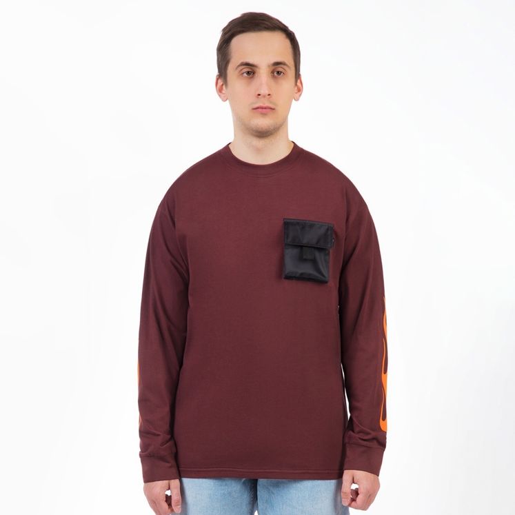 Лонгслив ГОРЕ ДЕМОН, бордовый