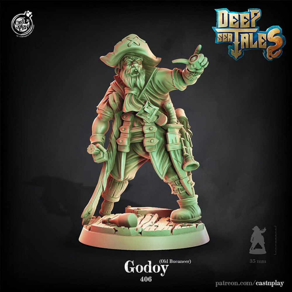 Человек Пират миниатюра для dnd, днд, pathfinder, фентези, Настольная игра, НРИ, Варгейм, РПГ