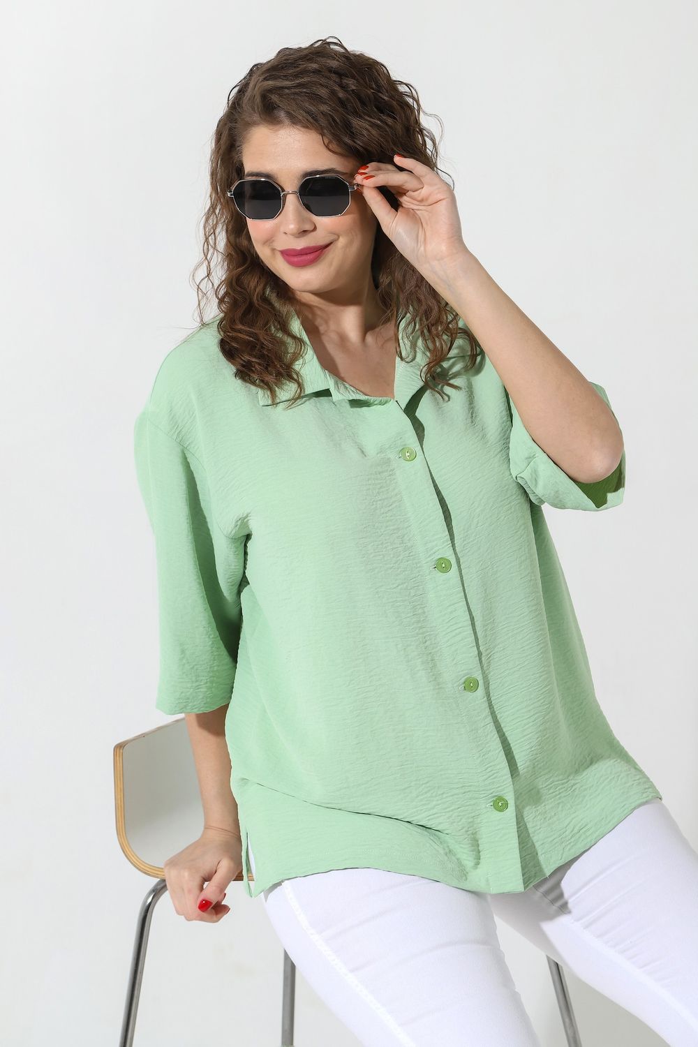 Блуза Жаркий сезон-1 Виотекс САЛАТОВЫЙ