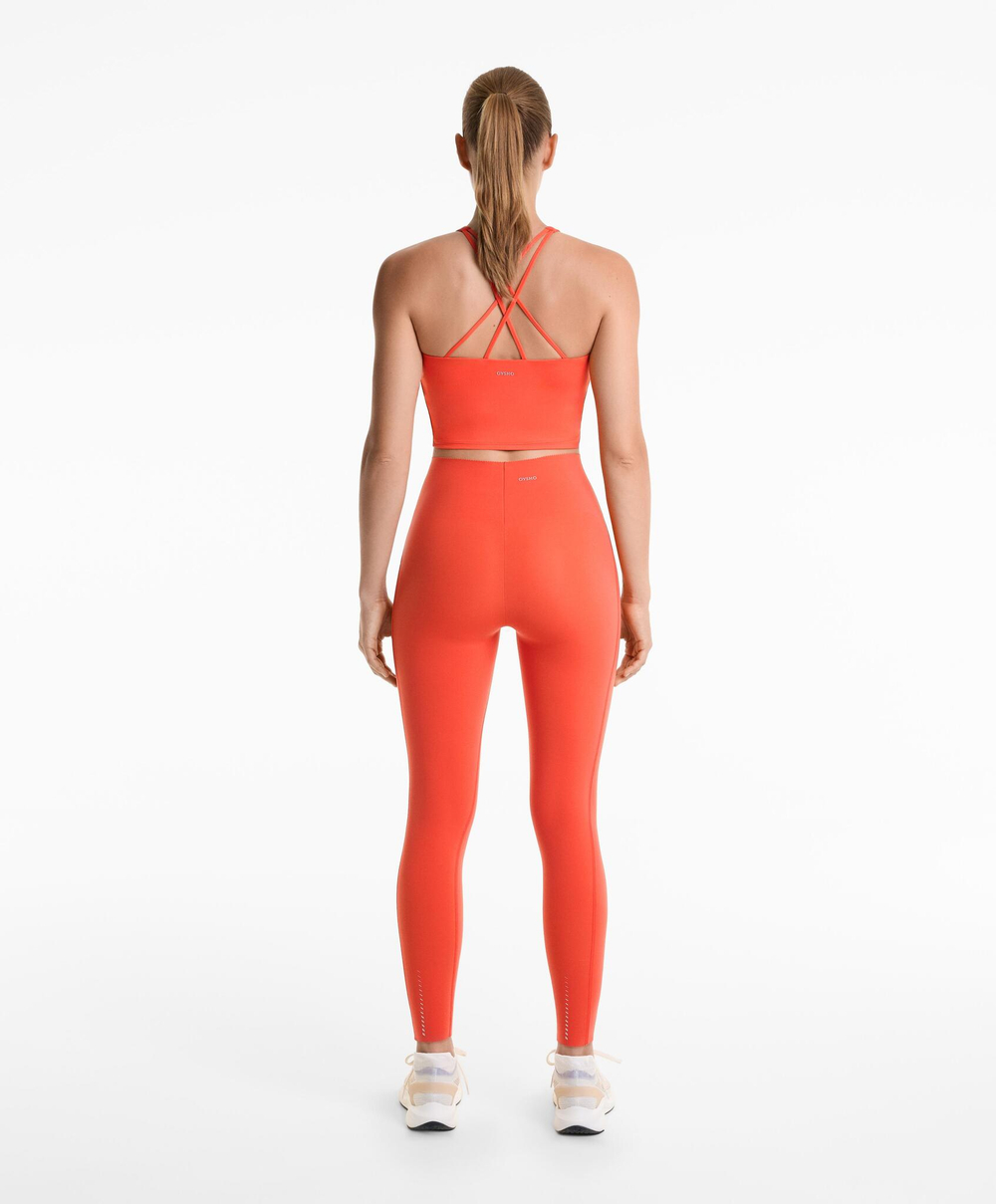 OYSHO Компрессионные легинсы длиной до щиколотки с высокой посадкой 65 см, оранжевый