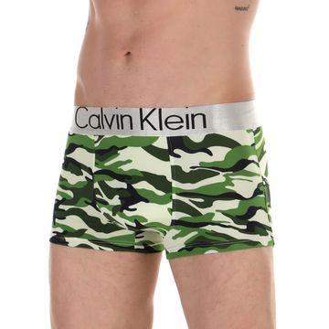 Мужские трусы боксеры зеленые с камуфляжным принтом Calvin Klein