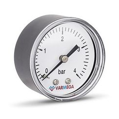 Манометр VARMEGA аксиальный 50 мм, 4 бар, 1/4quot;, VMMT08-500402