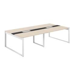 AG.2-2814.AR.72.WH.AN / Стол для переговоров 2800х1438х750 / профиль О-образный: 70х20 белый; лючок: серебро; столешница: ак.равелло вставка антрацит