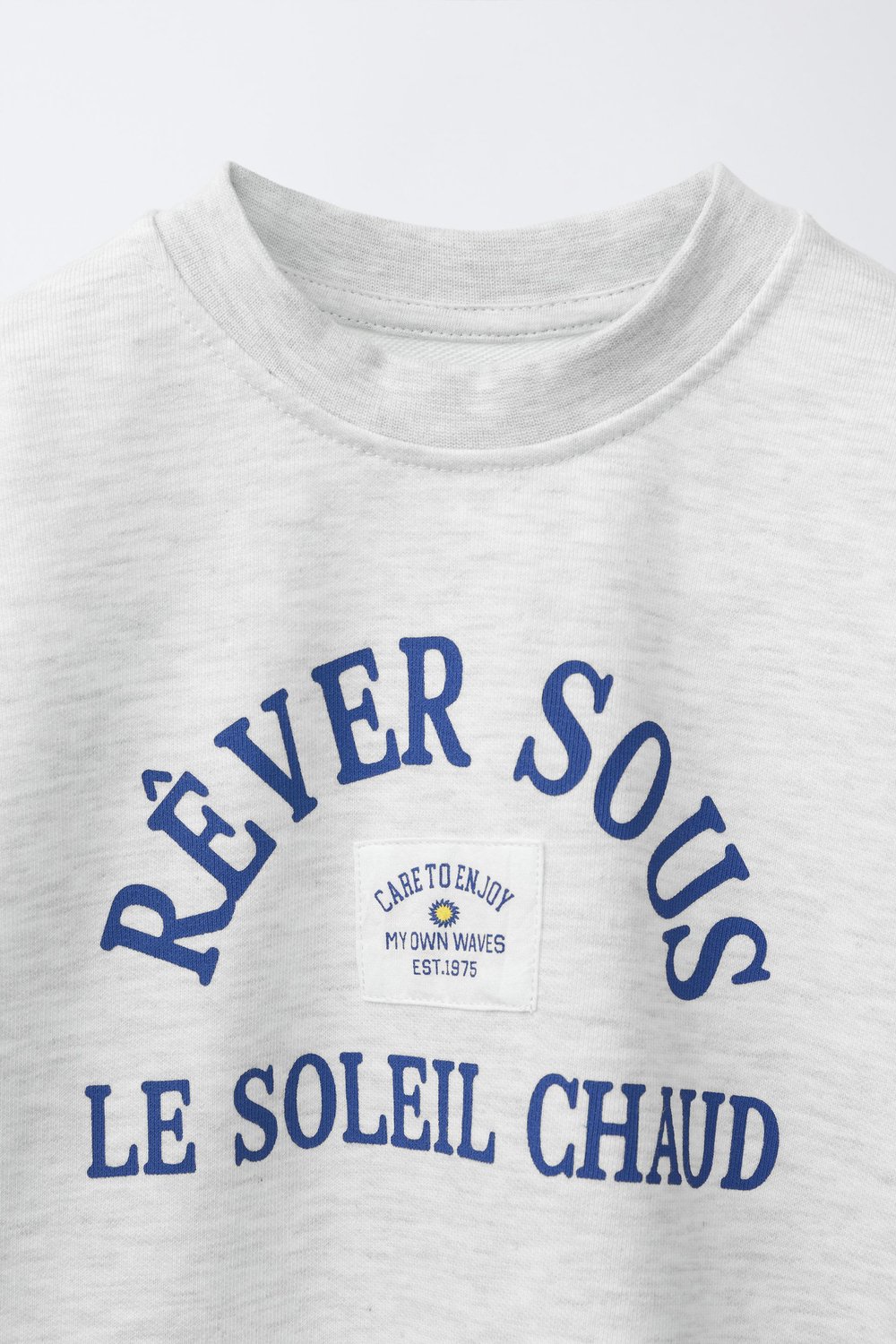 ZARА ФУТБОЛКА ДЛЯ ПРОБЕЖКИ С НАДПИСЬЮ, СЕРЫЙ МЕЛАЕЖ