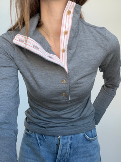 Лонг со стойкой серый шерстяной