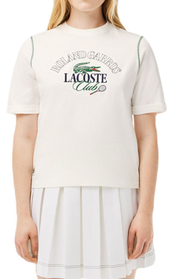 Женская теннисная футболка Lacoste Roland Garros Edition Cotton T-Shirt - white