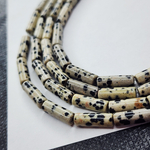 Порфир, бусины трубочки, "далматиновая яшма", р-р 13×4мм