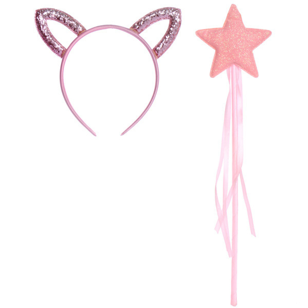 Набор карнавальный «Сказочная кошка» (ободок, палочка), микс