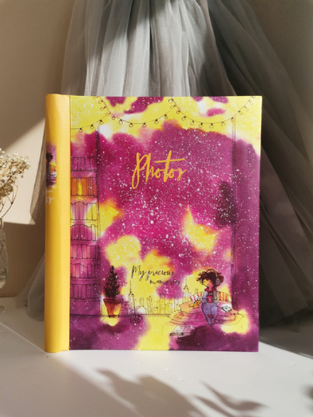 Фотоальбом на 10 магнитных листов 23х28 см, внутр. спираль cosmo sketch Огоньки