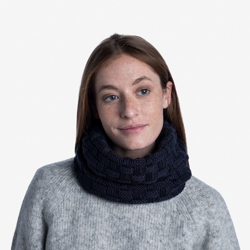 Вязаный шарф-труба с флисом Buff Neckwarmer Knitted Polar Airon Night Blue Фото 3