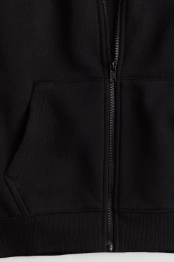H&M Толстовка с капюшоном и застежкой-молнией, черный
