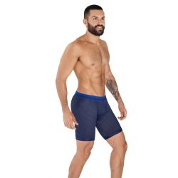 Мужские трусы боксеры удлиненные темно-синие в сетку Clever PROCESS LONG BOXER 036508