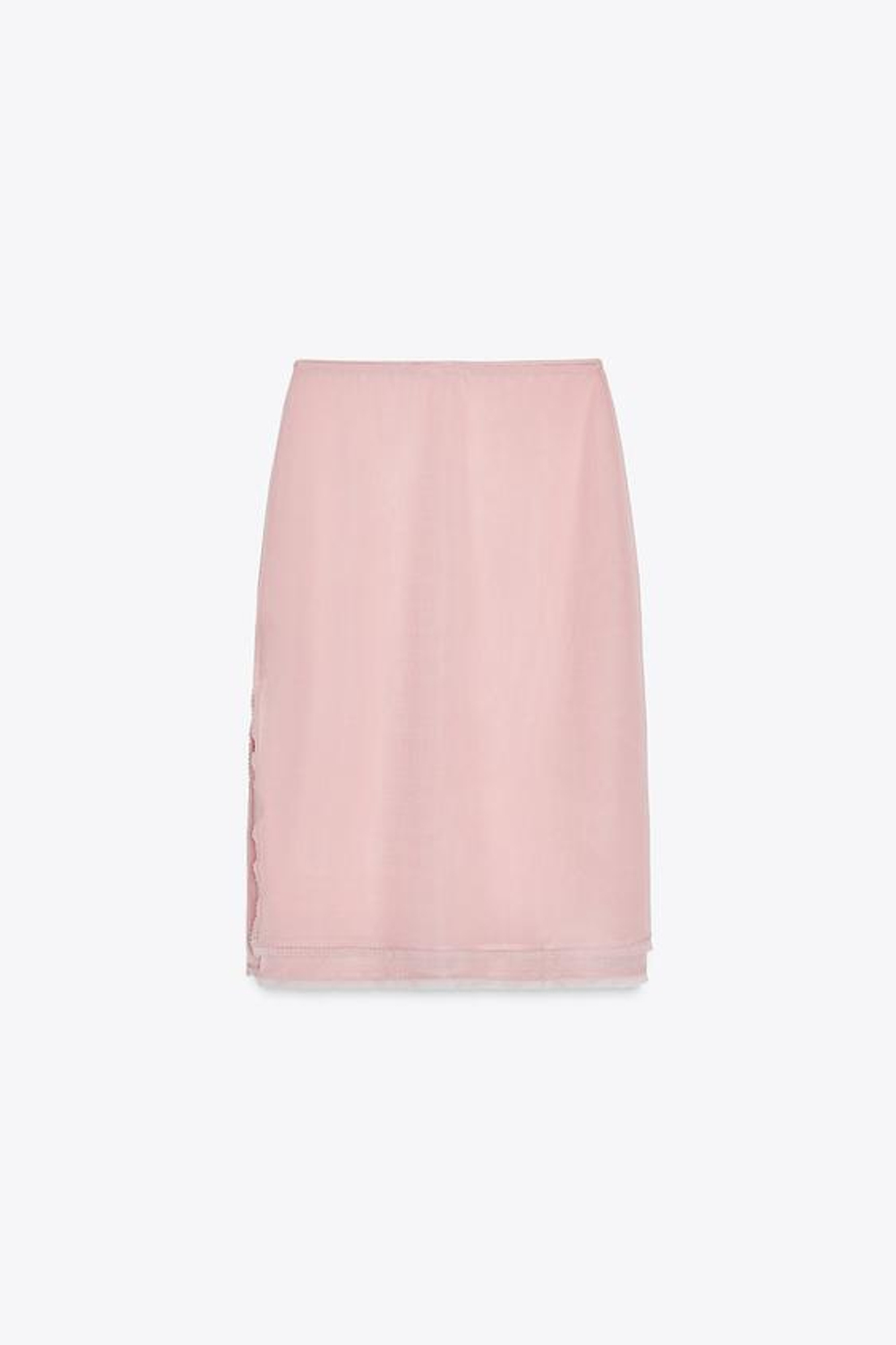 ZARA ЮБКА МИДИ ОРГАНЗА, РОЗОВЫЙ