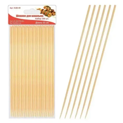Шпажки для шашлыка. Набор 100 шт. 25см