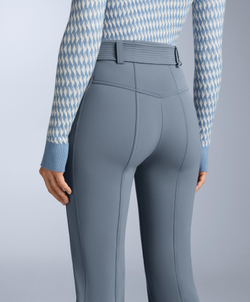 OYSHO Водонепроницаемые расклешенные эластичные брюки SKI с высокой посадкой, серо-голубой