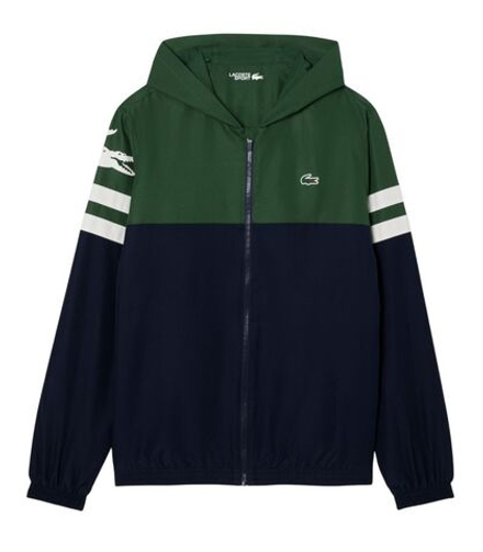 Куртка теннисная Lacoste Tennis Water-Repellent Hooded - navy blue/green