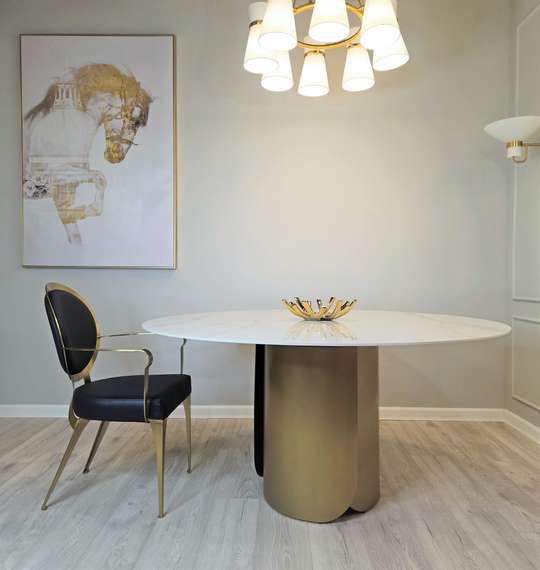 Стол Oscar, Ø150 см, белый керамогранит