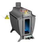 Печь отопительная газо-дровяная Stoker 170-G AQUA