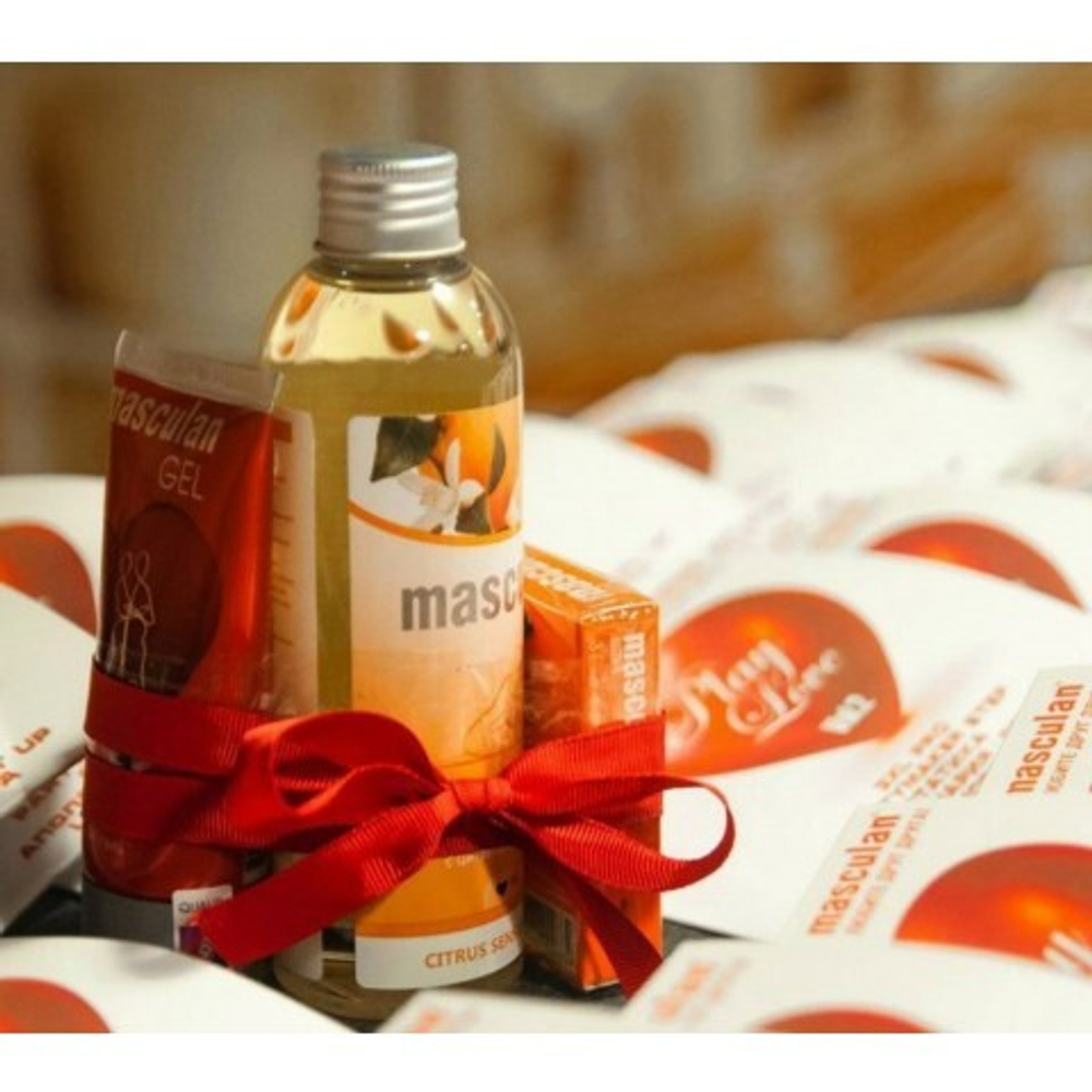 Тонизирующее массажное масло с цитрусовым ароматом Masculan 200 мл
