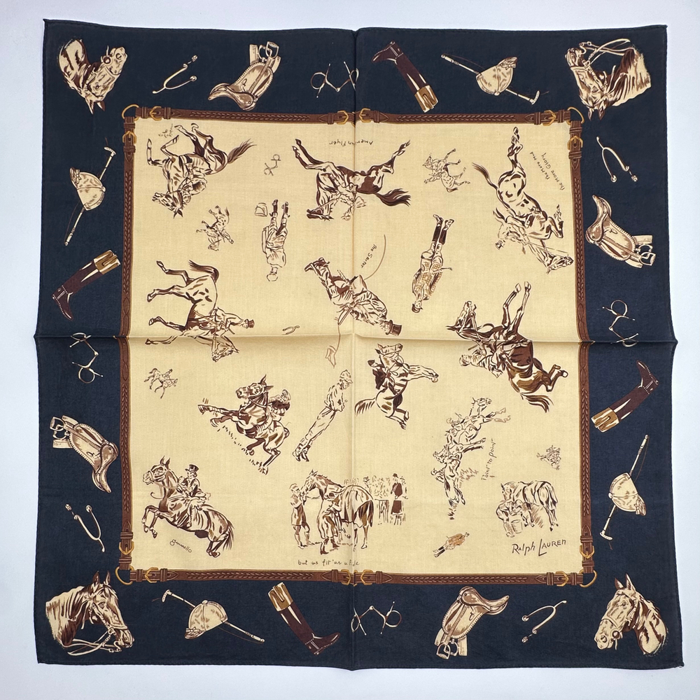 Платок бежевый с синей каймой Ralph Lauren