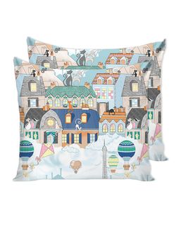 Наволочка комплект 2шт Сказка "Париж" 70х70 см, перкаль