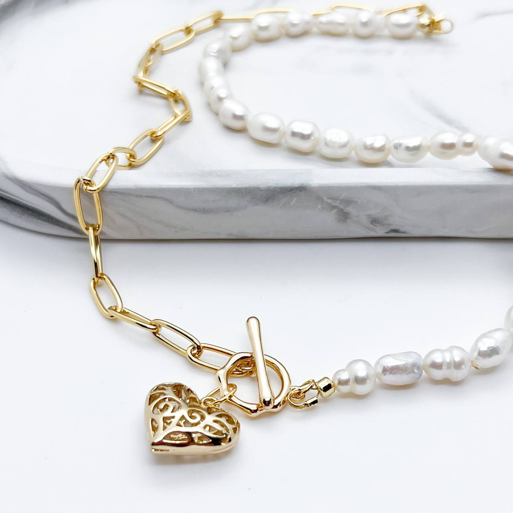 Набор для сборки колье с жемчугом и цепочкой