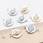 Подвеска Глаз, цвет серебро, фианит, размер 14*12 мм, цена за 1 шт