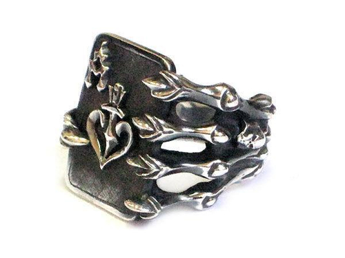 Кольцо серебряное "Туз" AZR-013