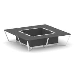 Steel Meet Стол переговорный квадратный KDK-PR.B.SP-16K Антрацит/Металл Белый 3200*3200*750