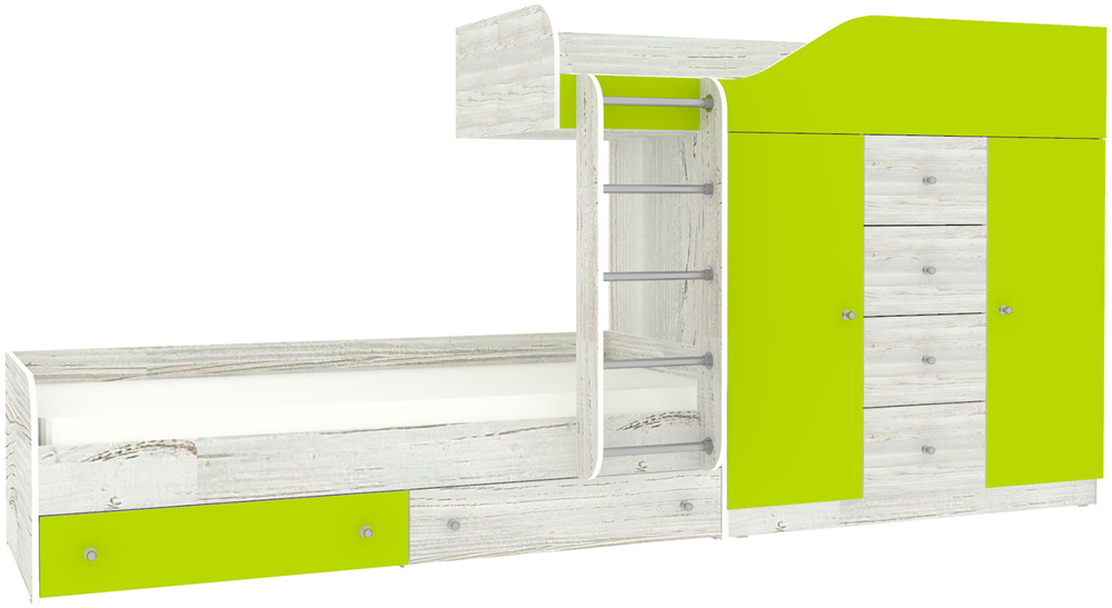 Двухъярусная кровать КарИВи Астра 6 Винтерберг Лайм