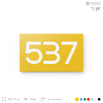 Номер на дверь 537, табличка на дверь для офиса, квартиры, кабинета, аудитории, склада, желтая 120х70 мм, Айдентика Технолоджи