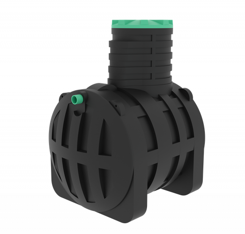 Септик переливной Мультпласт Термит Профи+ 3,0 PR 3000 л. горизонтальный / 1200 л. в сутки / 5-6 чел. / принудительный сброс (1700x1500x2370см;138кг;черный) - арт.555458