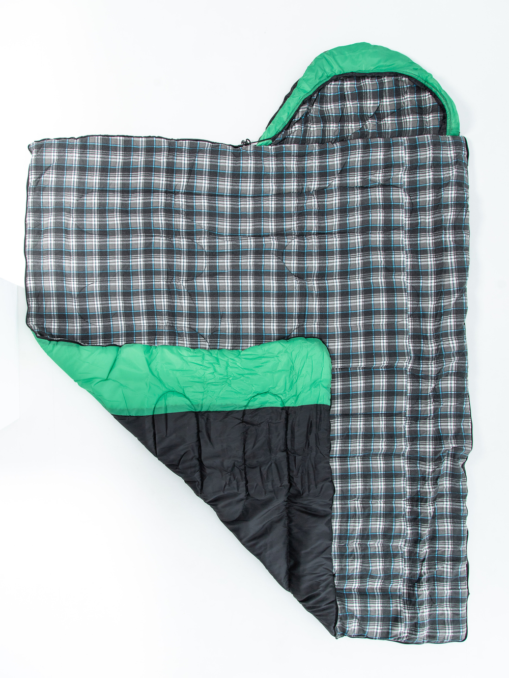 Спальный мешок MAXFORT EXTREME L-zip от -27С(одеяло с подголов фланель 195+35*90см)INDI