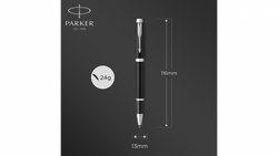 Ручка-роллер Parker IM Mat Black CT,стержень: F, цвет чернил: black, в подарочной упаковке.