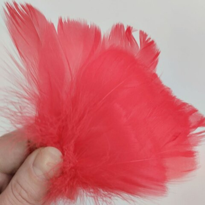 Гусиные перья 5-13 см красные 2 сорт 20шт.