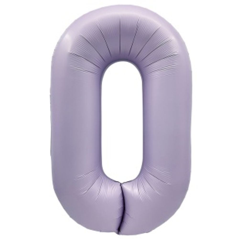 К Шар 40'' / 102 см "Цифра 0" Сиреневый Сатин (БГ-60)