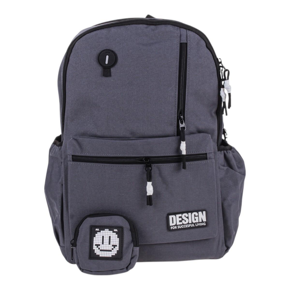 Рюкзак молодежный "Smile" 43,5*30,14см, чёрный, с кошельком D-608B-1505/ч