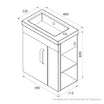 Тумба подвесная IDDIS TORR, 40 см, полки справа, белая, TOR40WRi95
